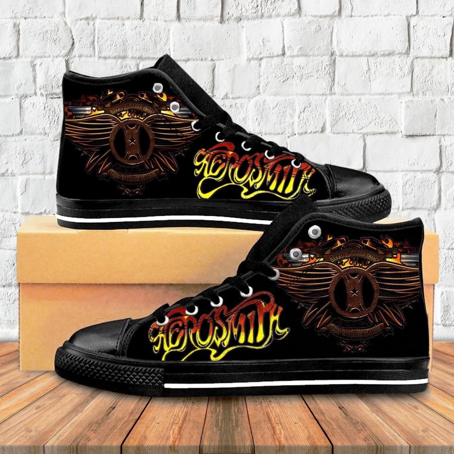 Aerosmith Trendy High Top Sneaker Shoes Gift for Music Lovers