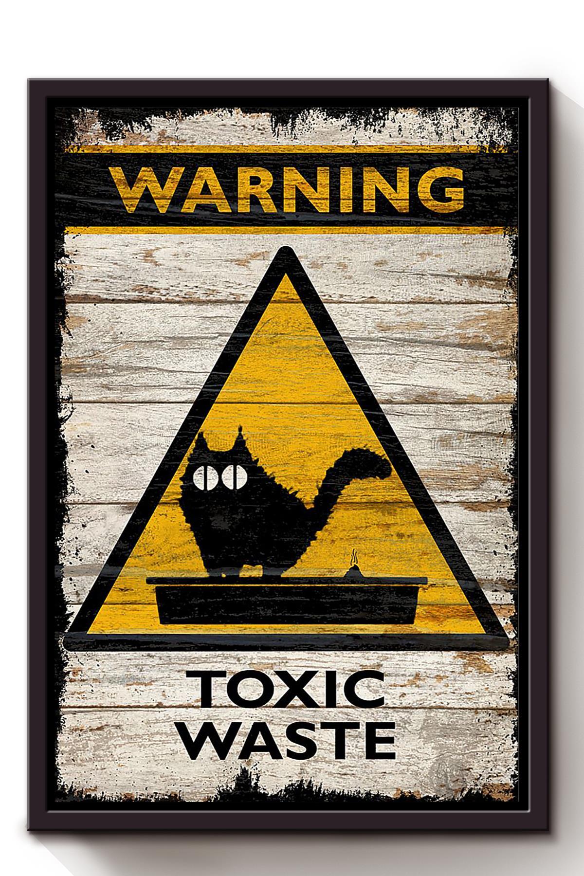 Cat Toxic Waste Animal Wall Art Gift For Cat Lover International Cat Day Kitten Foster Framed Canvas