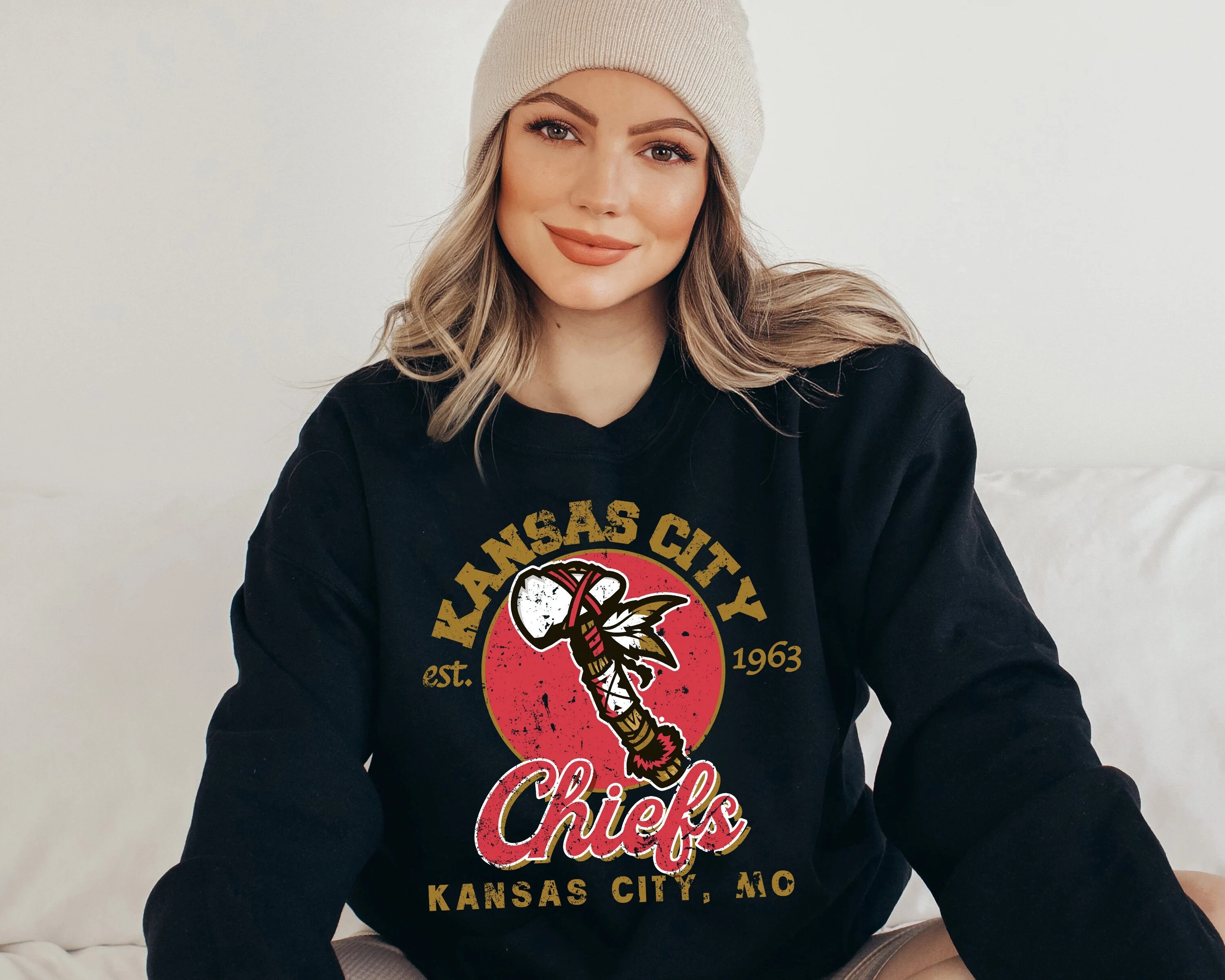 Kansas City Chiefs Football Retro Distressed Shirt, Vintage Style Sweatshirt