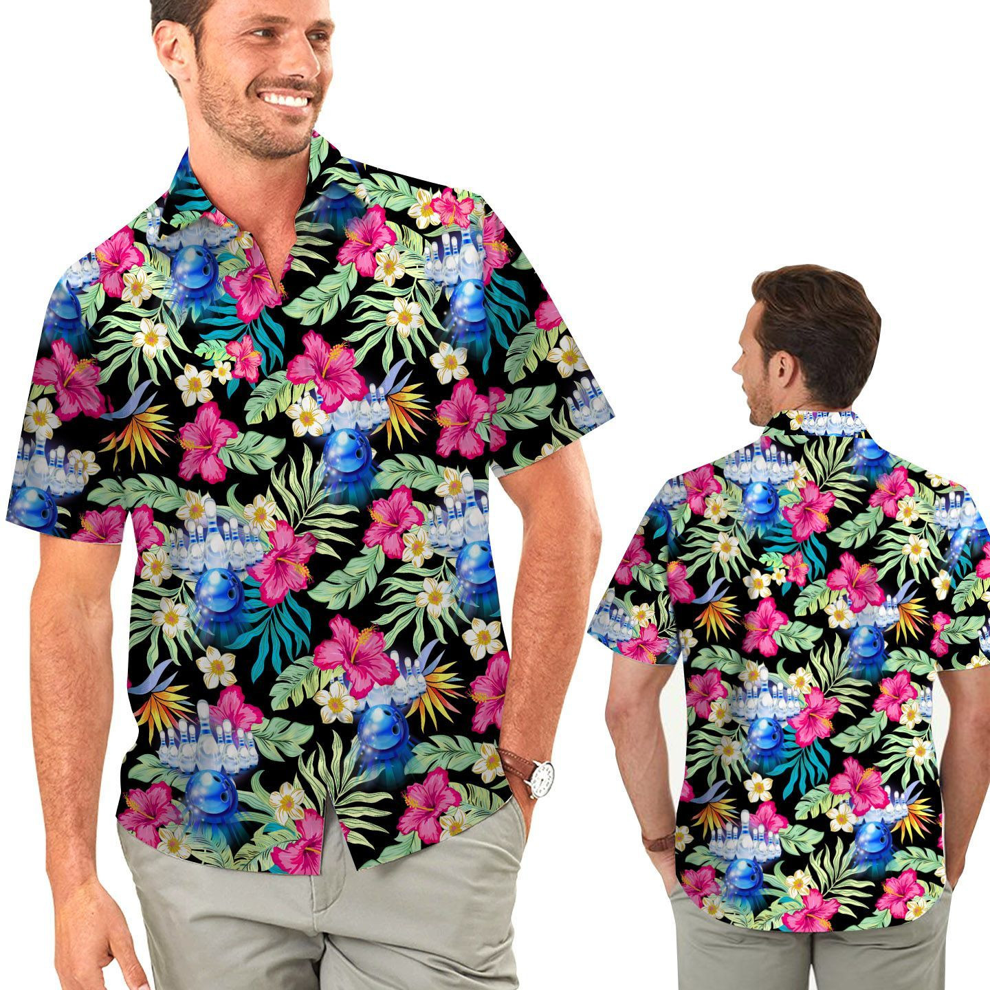 Bowling Hibiscus Men Hawaiian Shirt For Sport Lovers In Summer – Gift For Bowling Lovers