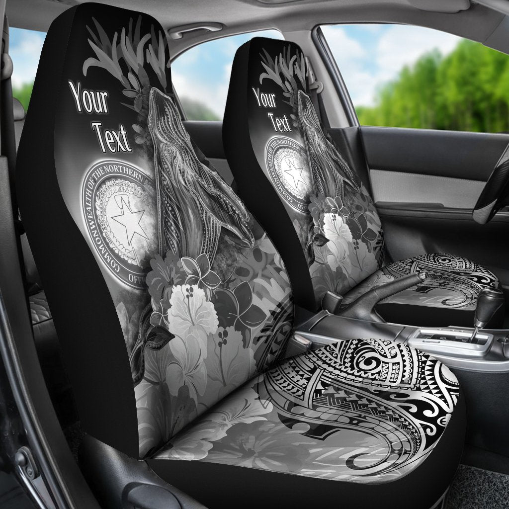 Cnmi Custom Personalised  Car Seat – Humpback Whale With Tropical Flowers (White)