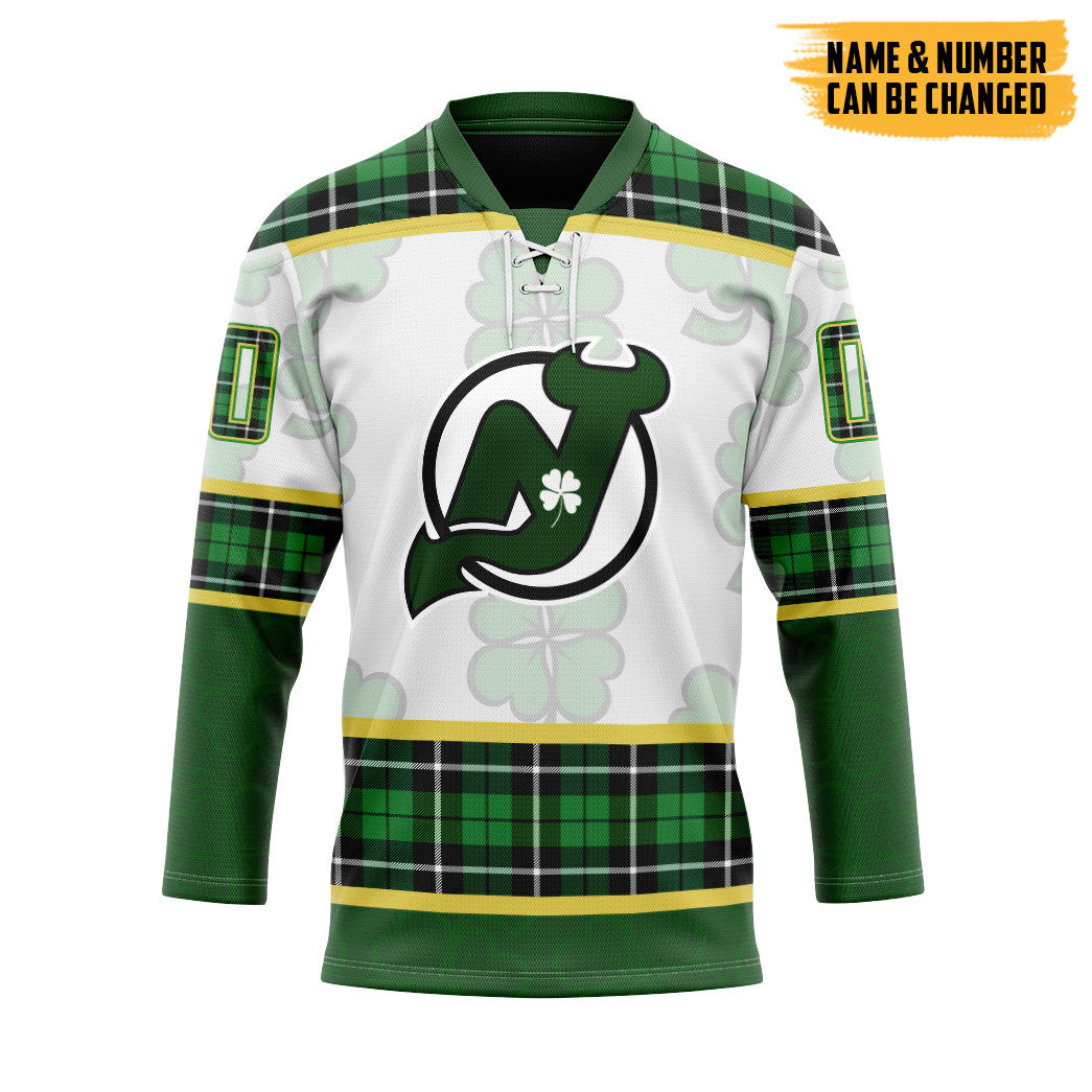 Gearhumans 3D New Jersey Devils St Patrick Day Custom Name Custom Number Hockey Jersey