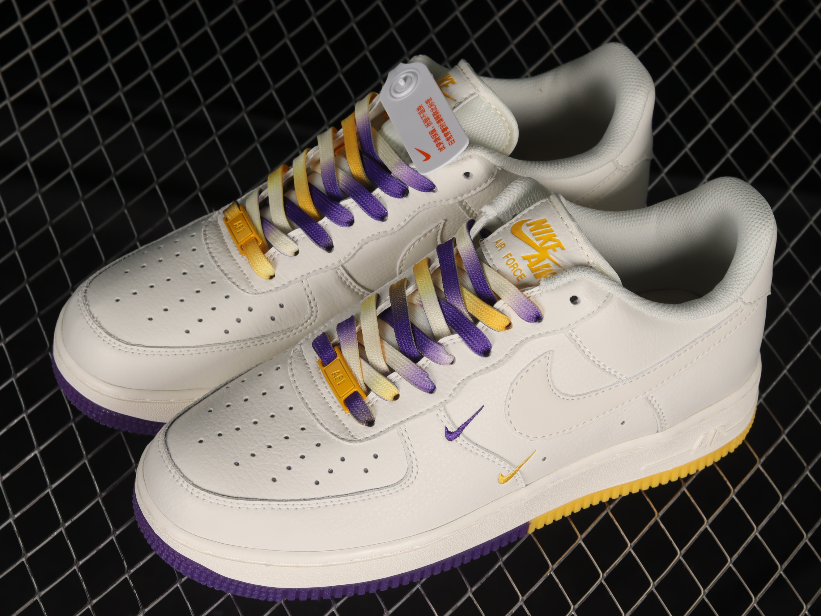 Nike Air Force 1 07 Low Su19 White Purple Yellow Shoes Sneakers SNK762598235