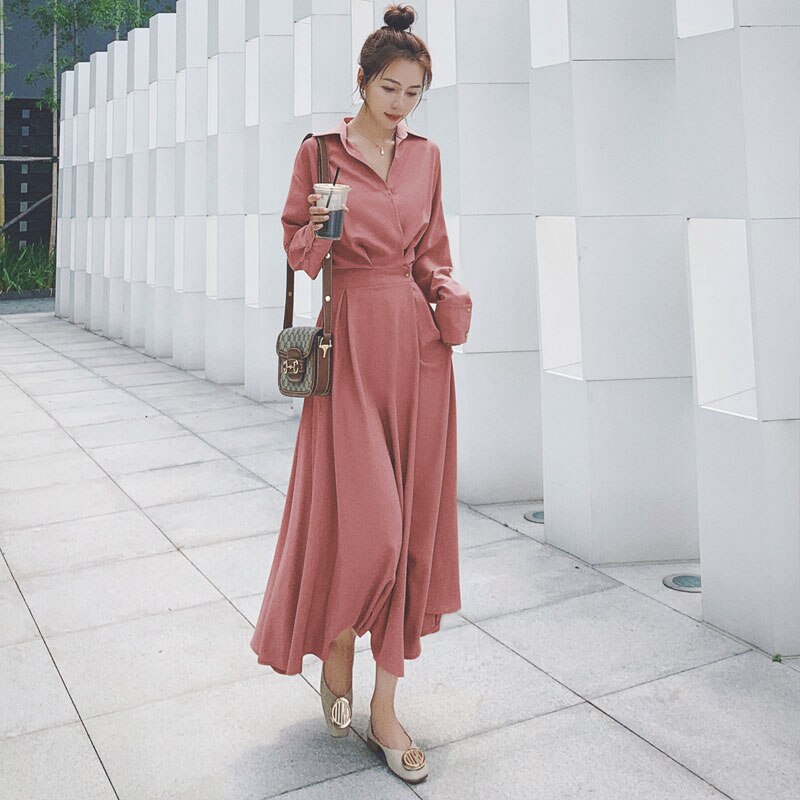 Vintage Shirt Dresses for Women Evening Female Dress Party Oversize Long Sleeve Beach Woman Dress Robe Vestidos Autumn 2022 New alx