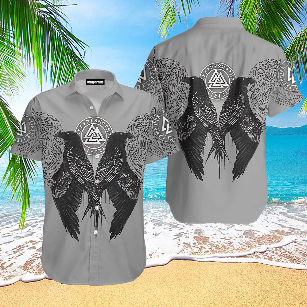 Raven Valknut Viking Hawaii Shirt For Men Women Ha22292