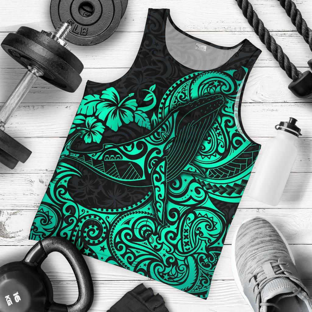 Polynesian Hawaii Men’S Tank Top – Polynesian Turquoise Humpback Whale