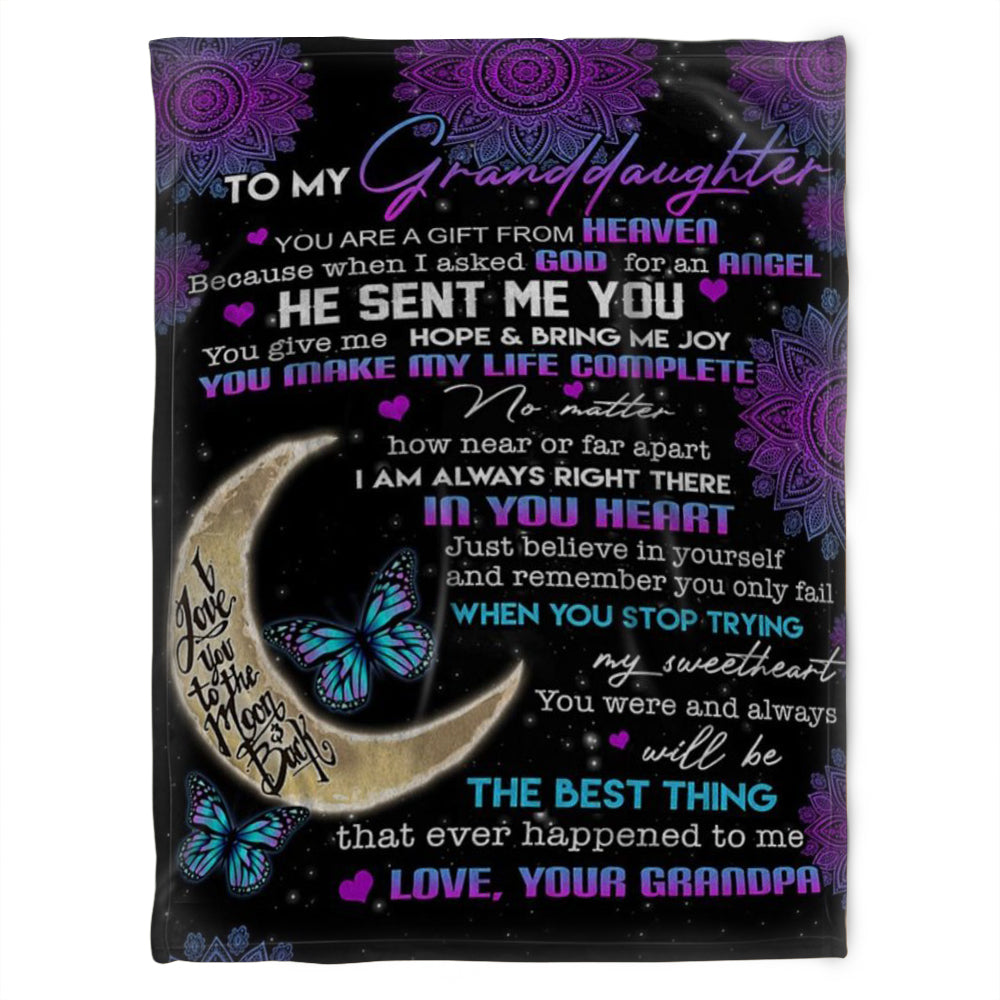 To My Granddaughter Blanket, The Best Thing That Ever Happened To Me, Gift For Granddaughter Family Home Decor Bedding Couch Sofa Soft And Comfy Cozy