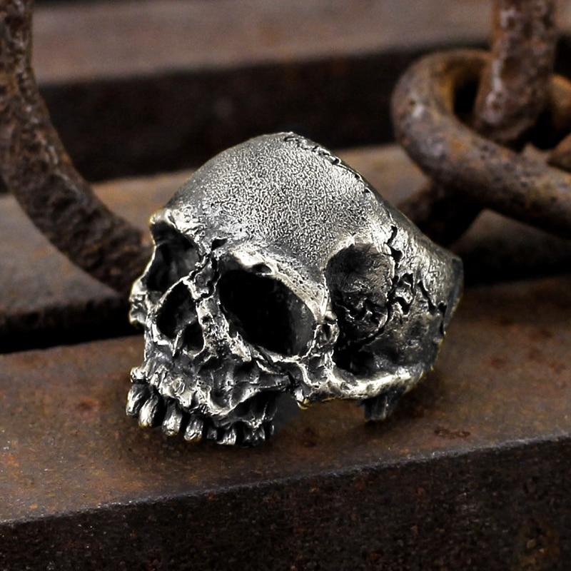 Vintage Punk 316L Rugged Skull Stainless Steel