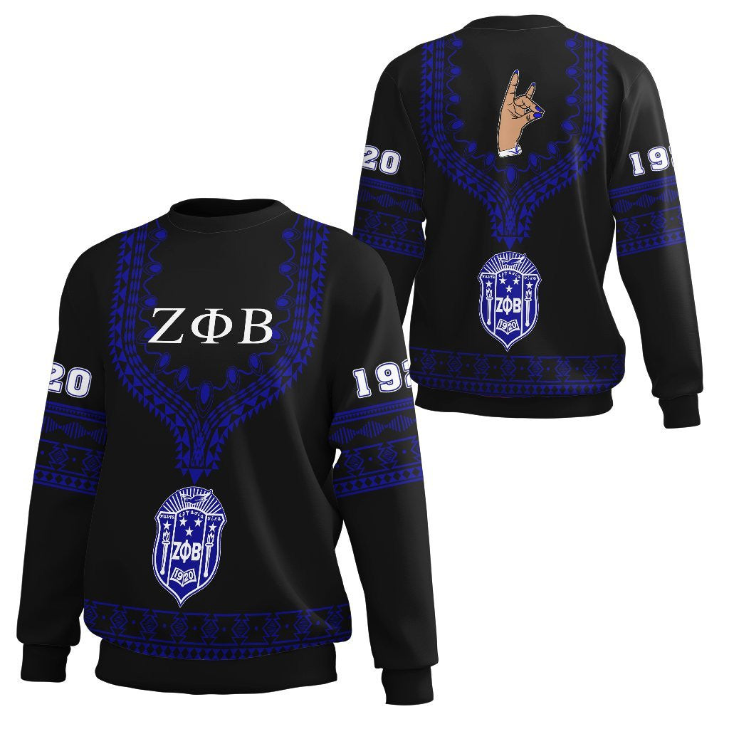 Sorority Sweatshirt – Zeta Phi Beta Dashiki Sweatshirt – Alva Style