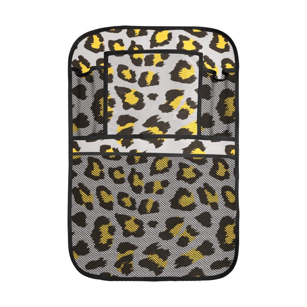 Gray Leopard Print Pattern Car Seat Back Organizer