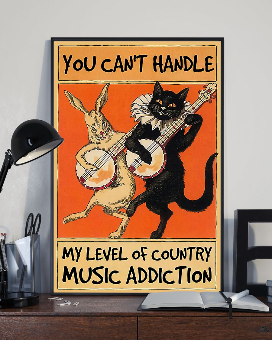 Rabbit Cat Music Addiction Poster You Can’T Handle Vintage Canvas And Poster, Canvas Prints, My Poster Wall, Canvas Wall Art, Wall Decor Visual Art – Mostsuit