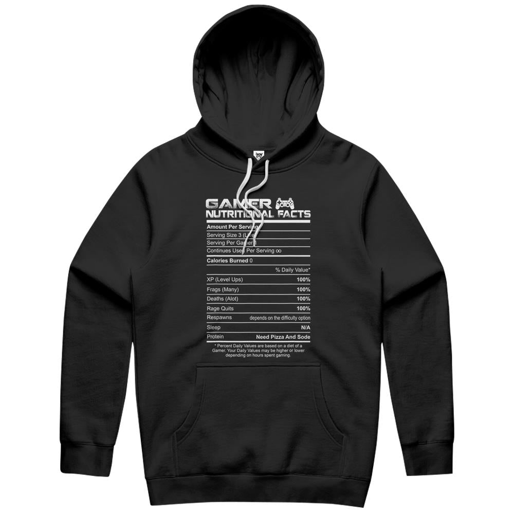 Nutritional Facts Shirt, Gamer Nutrition Facts Shirt, Gamer Nutritional Facts Novelty Video Game Lover World Gamer Hoodie