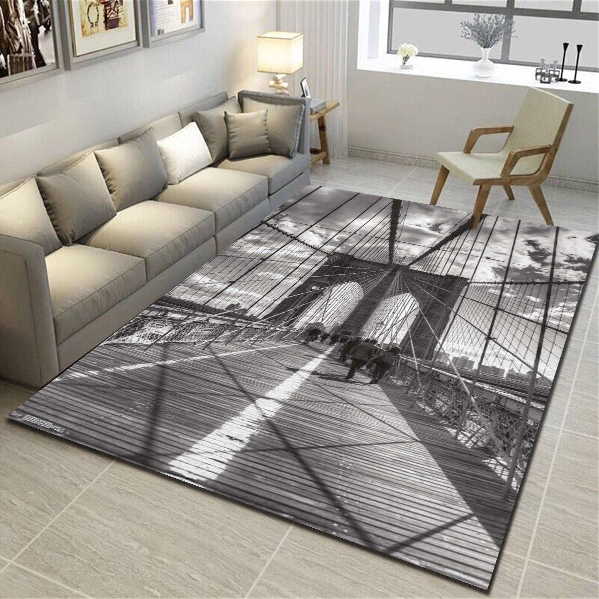 Chris Bliss Brooklyn Bridge Area Rugs, Living Room Carpet