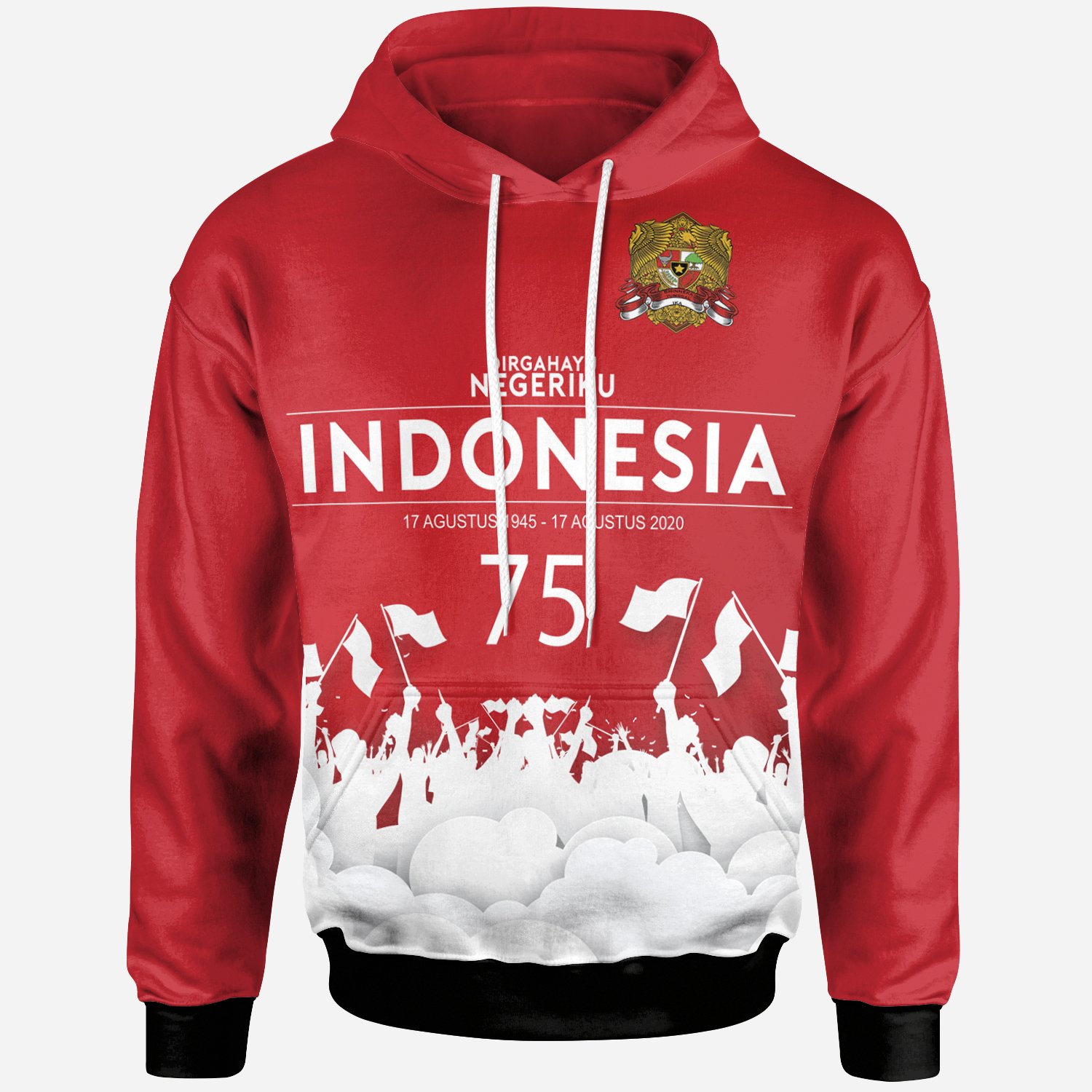 (Custom)1sttheworld  Indonesia Hoodie –  75 Years of independence – BN17