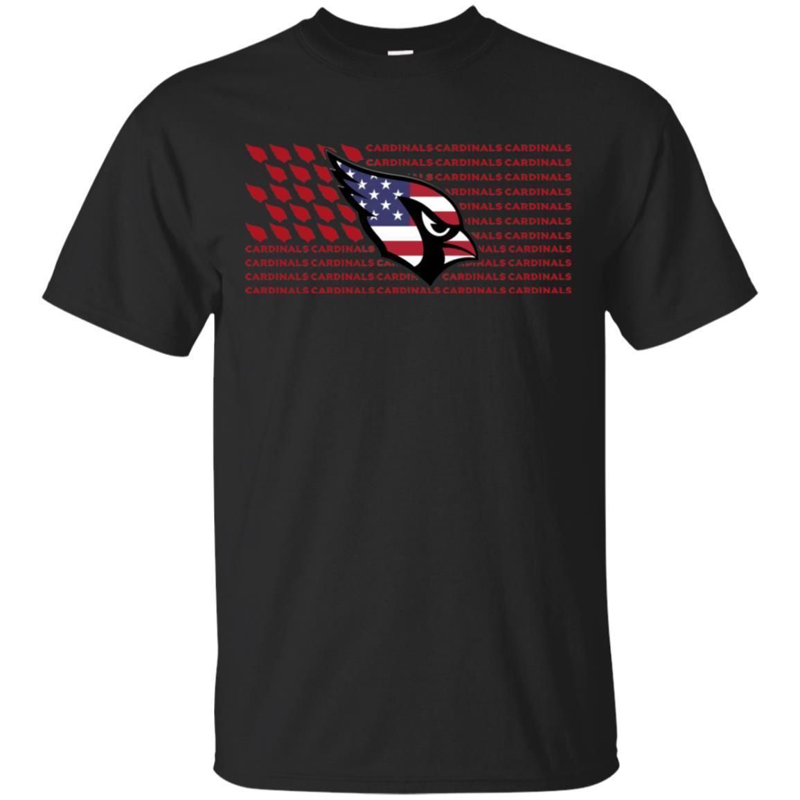 Arizona Cardinals American Flag Football T-Shirt For 4th July VA06