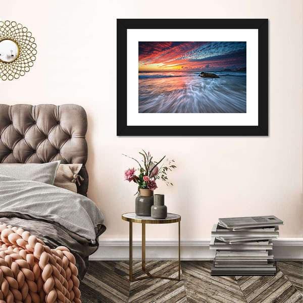 Beach Wall Prints Spectacular Sunset Stone Beach El Canvas Print Wall Art Home Decoration