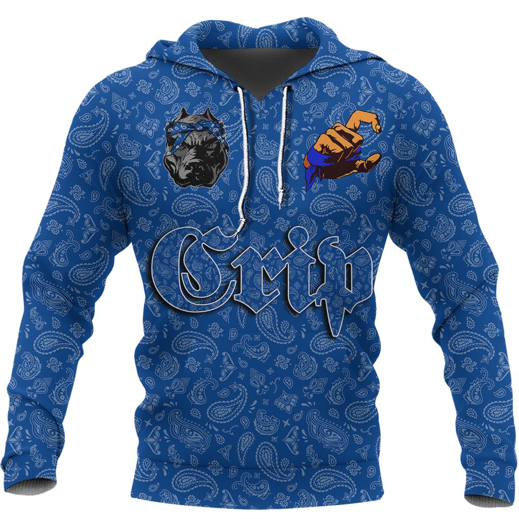 (Custom) Crips Gang Hoodie Blue Bandana A31