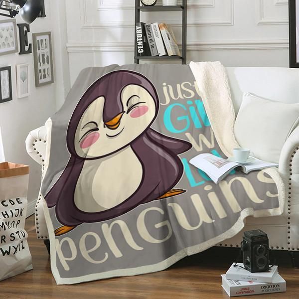 Penguins Just A Girl Clh2312298F Sherpa Fleece Blanket