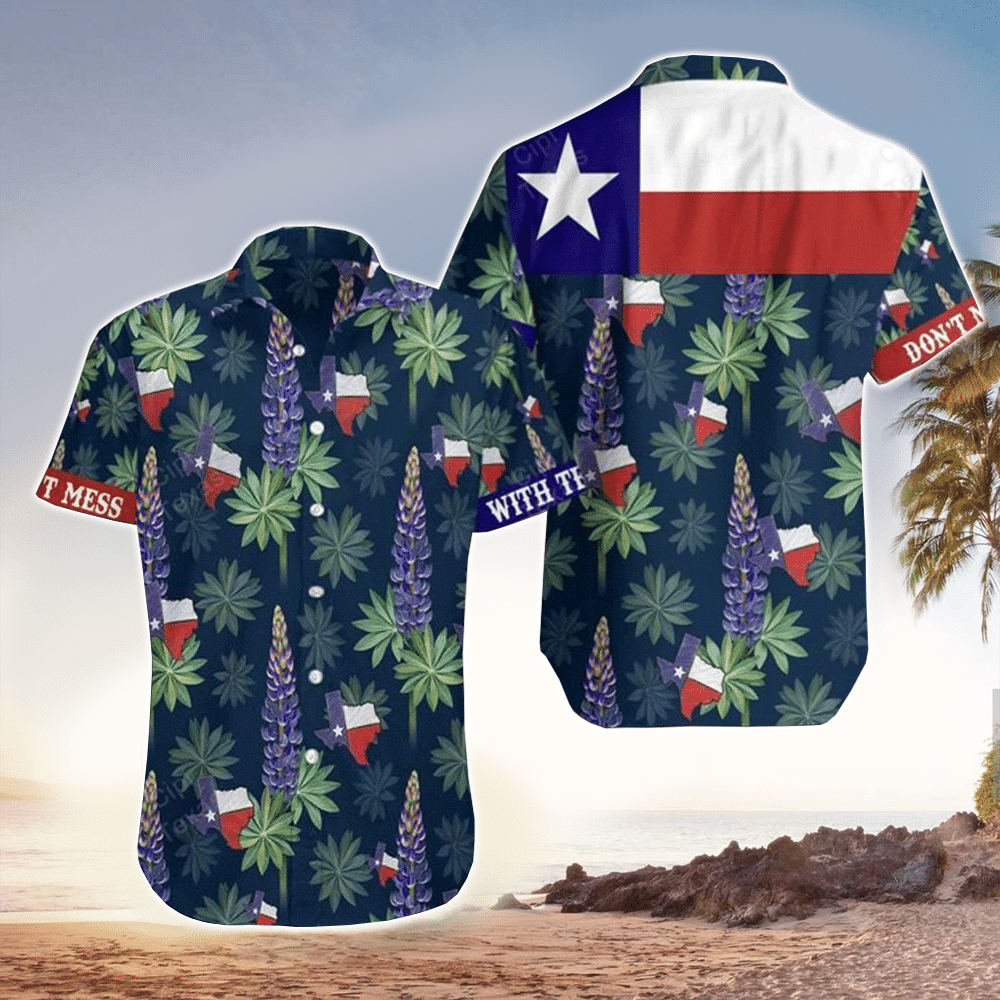 Texas Bluebonnet Pattern Hawaii Shirt Aloha Ha67547