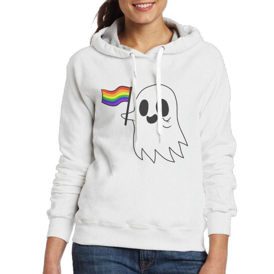 Gay Pride Ghost Famale Long Sleeve Hoodie Sportswear Without Pocket