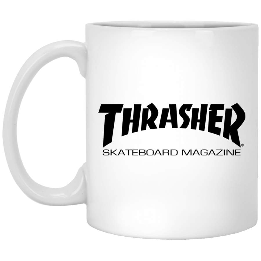 Thrasher Magazine Skateboarding black original logo White Mug