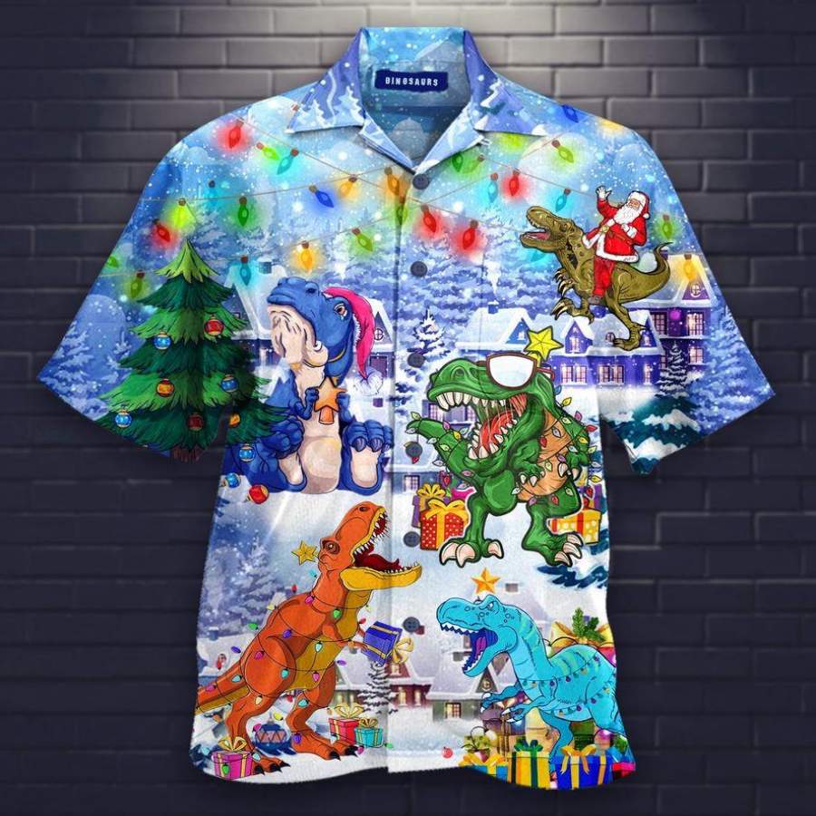 Amazing Santa Dinosaurs On Christmas Days Hawaii Shirts Ha58410