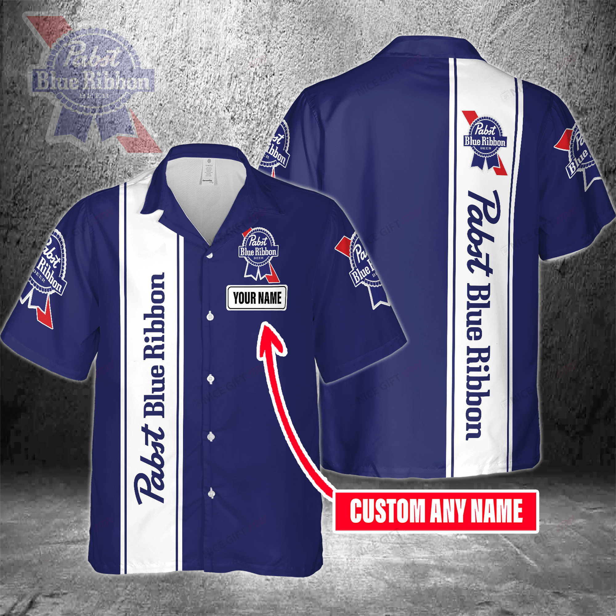 Pabst Blue Ribbon Custom Name Hawaiian Shirt 3Hs-N6C1