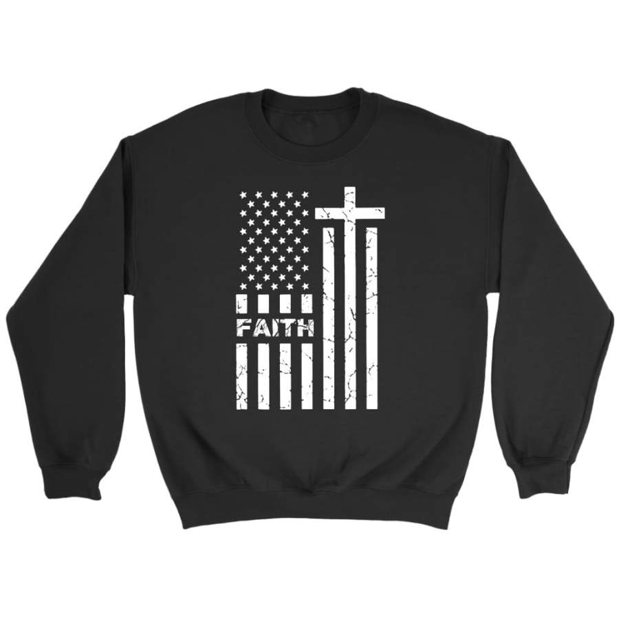 American flag and faith sweatshirt