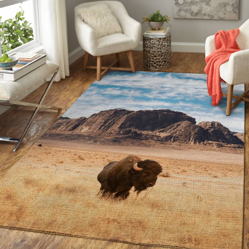 The Lonely Bison SLC – Animals Area Rug Carpet