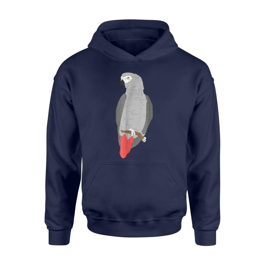 African Grey Parrot On Perch Hoodie