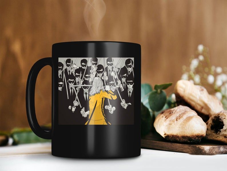 Black Mug Kill Bill Concept Art Mug The Bride Mug Beatrix The Bride Kiddo Mug Uma Thurman Mug Retro Vintage Premium Sublime Ceramic Coffee Mug H99