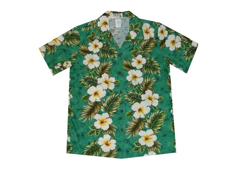 Hibiscus Green White Amazing Design Hawaii Shirt Ha70215