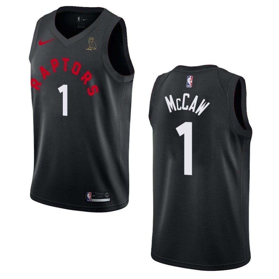 Toronto Raptors 1 Patrick Mccaw Drake Ovo Collection Black 3D Jersey