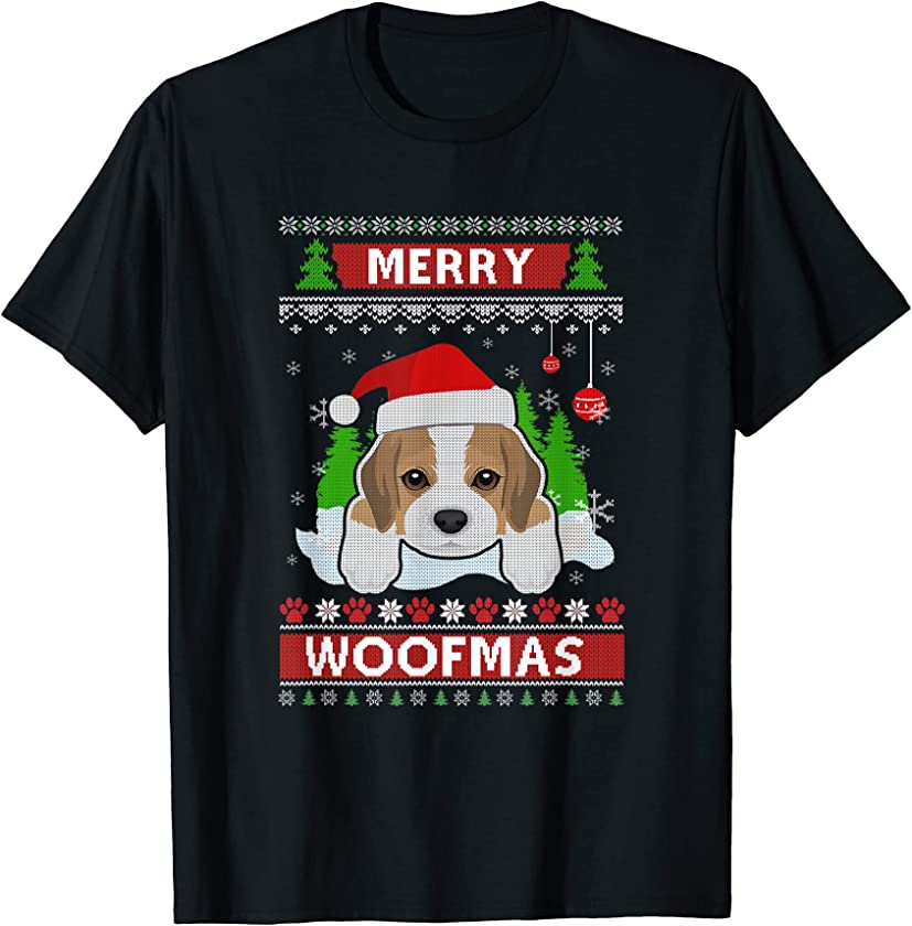 Beagle Merry Woofmas Ugly Christmas Sweater T-Shirt