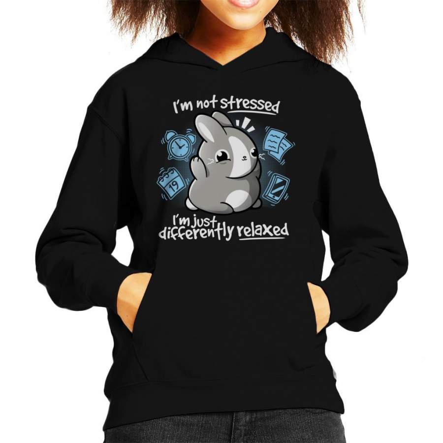 Cute Stressed Bunny Kid’s Hooded Sweatshirt