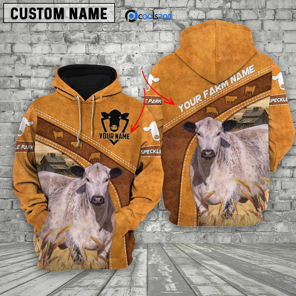 Speckle Park Cattle Hoodie Cow Zip Hoodie, Cow Farm Outfit Men Women