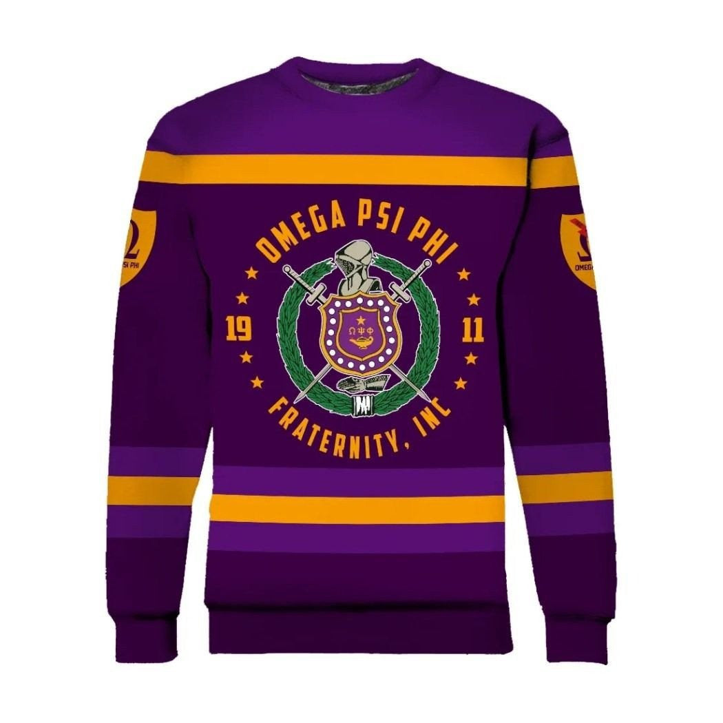 Fraternity Sweatshirt – Omega Psi Phi Bull Dog Hand Sign Style Sweatshirt