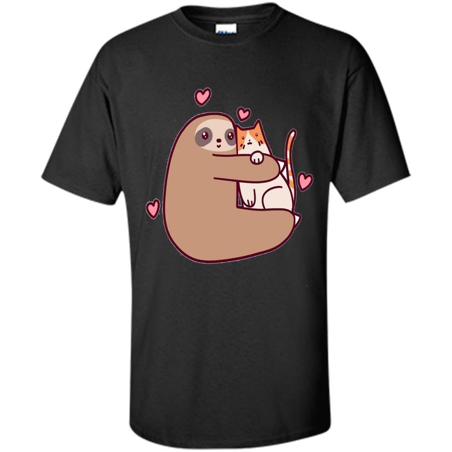 Sloth love Cat T-shirt cool shirt