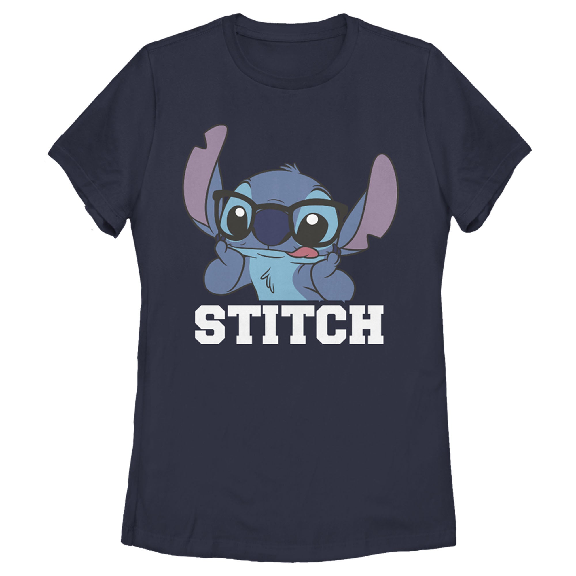 Women’S Lilo & Stitch With Silly Black Glasses, Reading Time T-Shirt