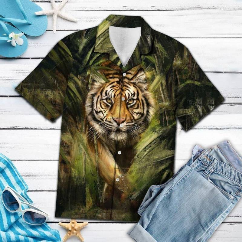 Artsyhomes [Hawaii Shirt] Awesome Tiger G5707