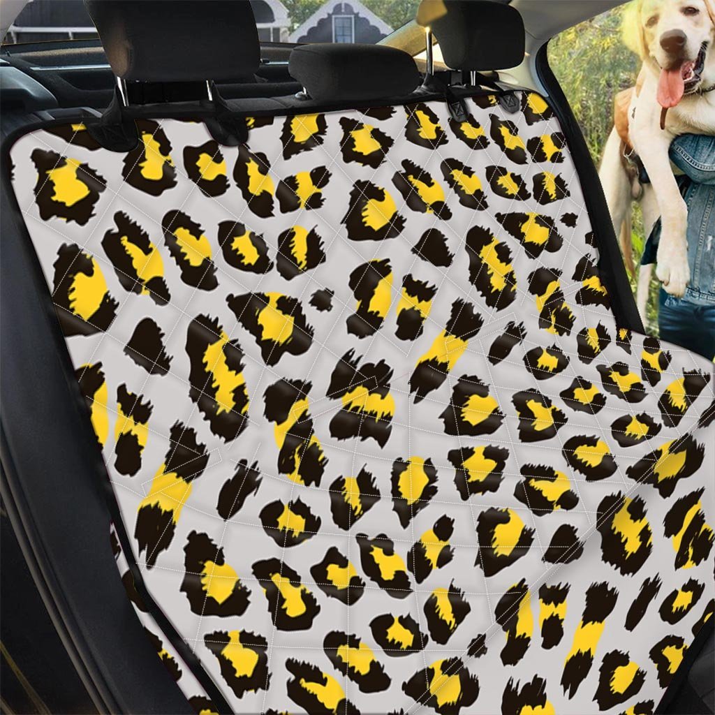 Grey Leopard Pet Car Seat Cover