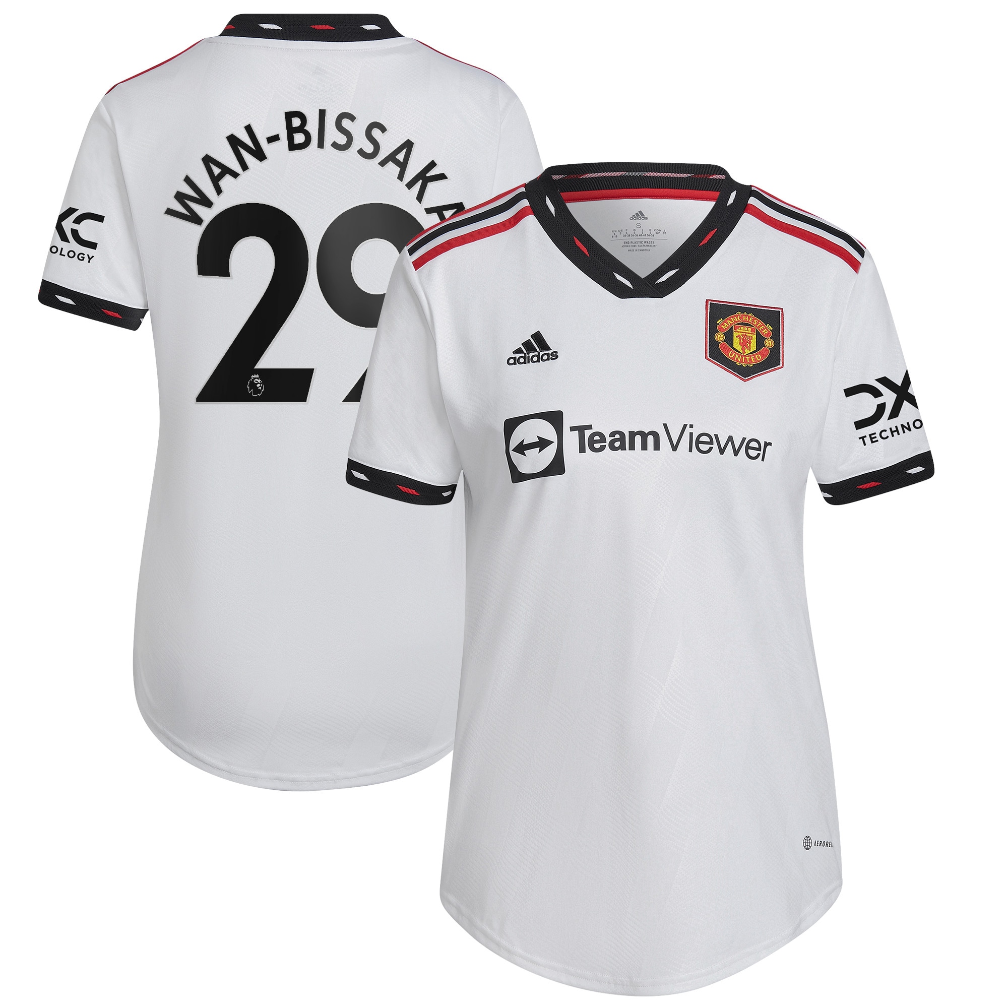 Aaron Wan-Bissaka Manchester United Women's 2022/23 Away Replica Player Jersey – White