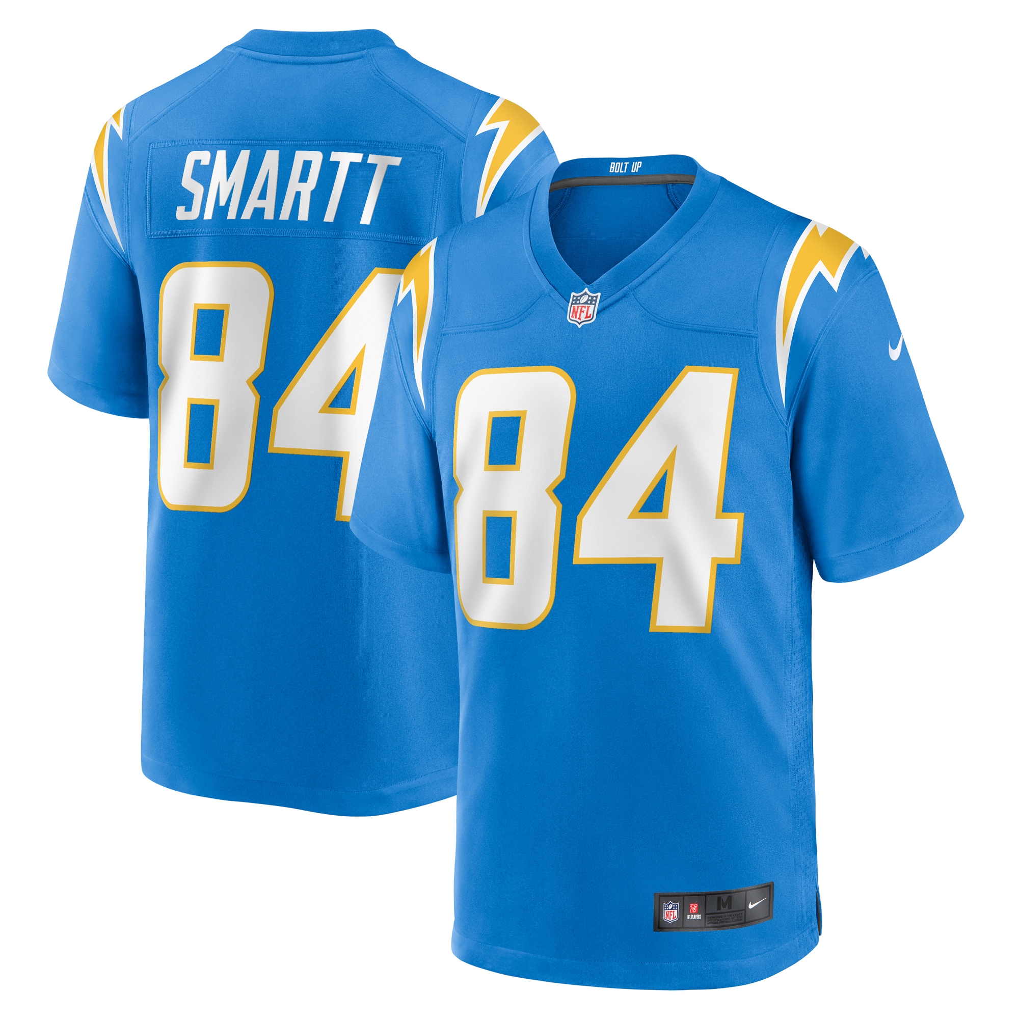 Stone Smartt Los Angeles Chargers Team Game Jersey – Powder Blue