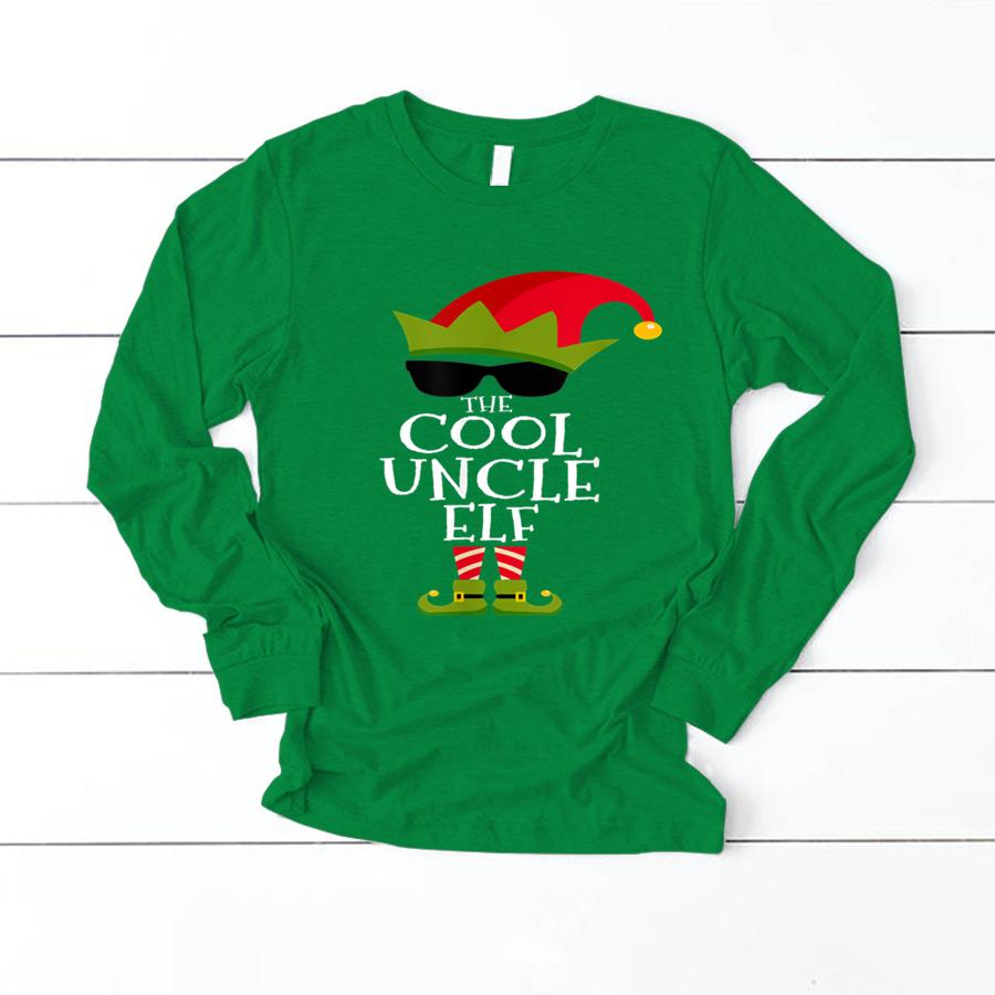 The Cool Uncle Elf Matching Family Group Christmas Gift Xmas T Shirt