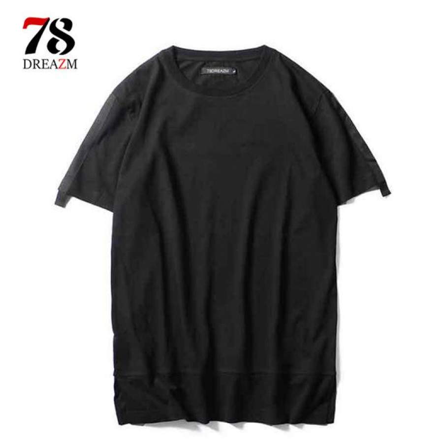 Clothing t shirt men fashion extend hip hop summer short sleeve t-shirt cotton muscle t shirt man