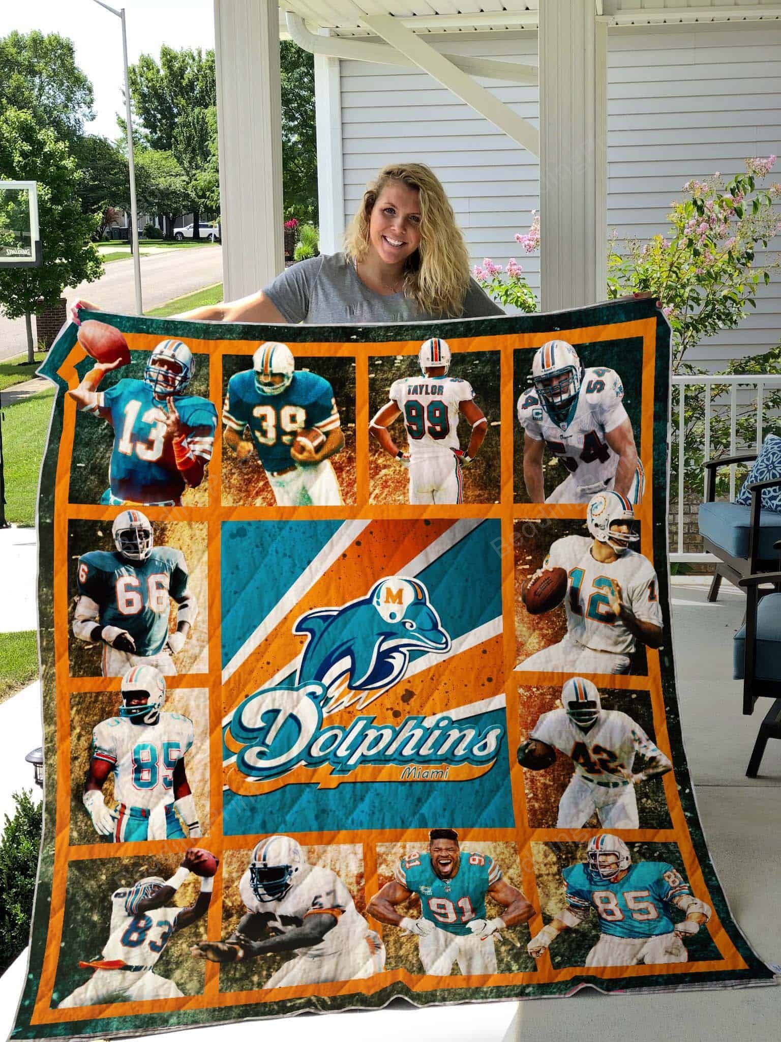 Miami Dolphins Quilt Blanket