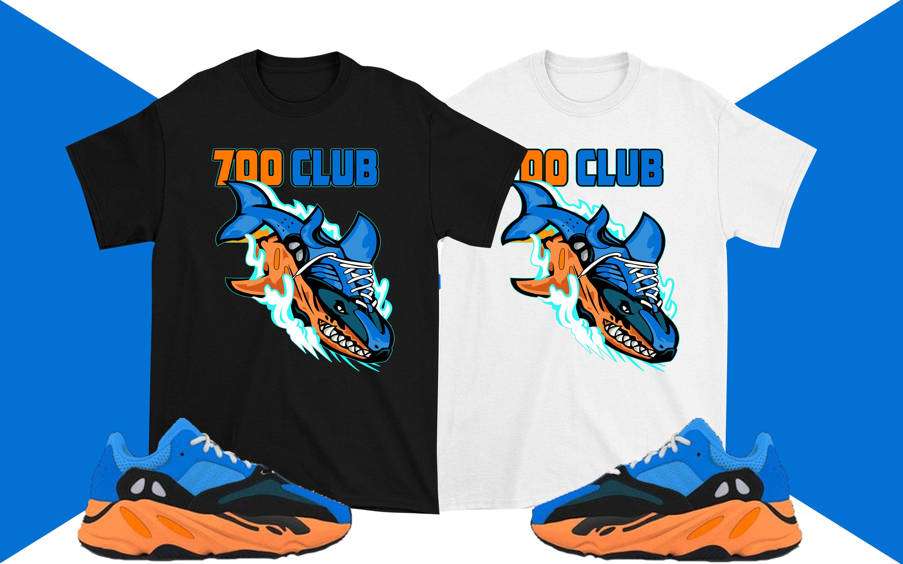 2D T-shirt To Match Sneaker 700 Club Shark shirt, Yeezy Boost 700 Bright Blue tee