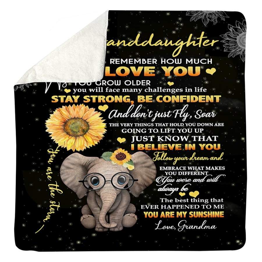 Grandma To Granddaughter Always Remember How Much I Love You Sherpa Blanket