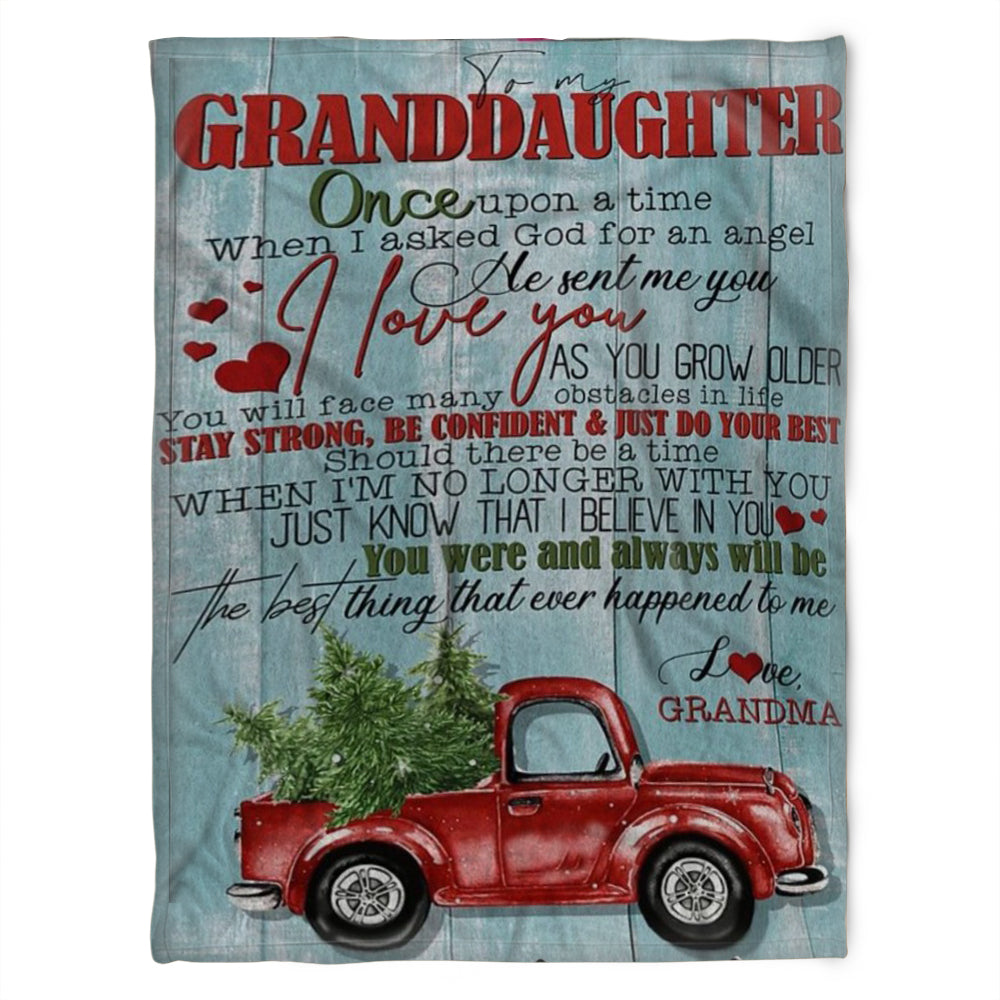 To My Granddaughter Blanket, Fleece Blankets, Just Know That I Believe In You,Gift For Granddaughter Family Home Decor Bedding Couch Sofa Soft And Comfy Cozy