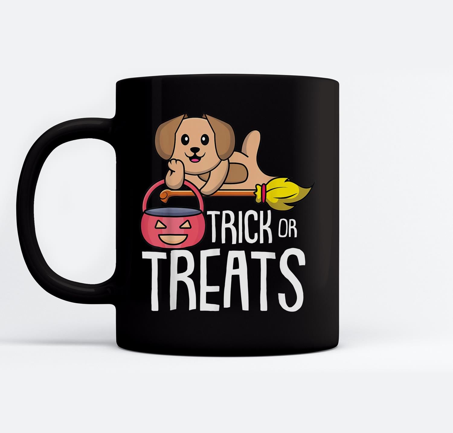 Trick Or Treats Lazy Halloween Costume Cute Dog Doggie Puppy Ceramic Coffee Black Mugs